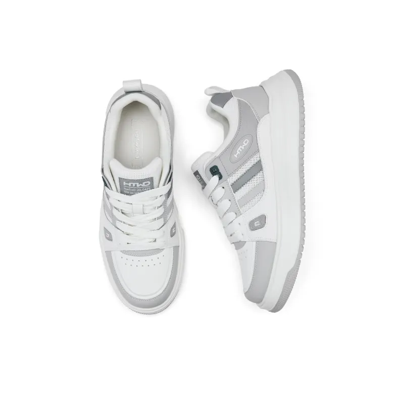 Hotwind White Sneakers Abrasion Resistant Slip Resistant Low Top Skateboard Shoes Men's-12