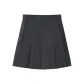 Dark Gray Box Pleat Short Skirt