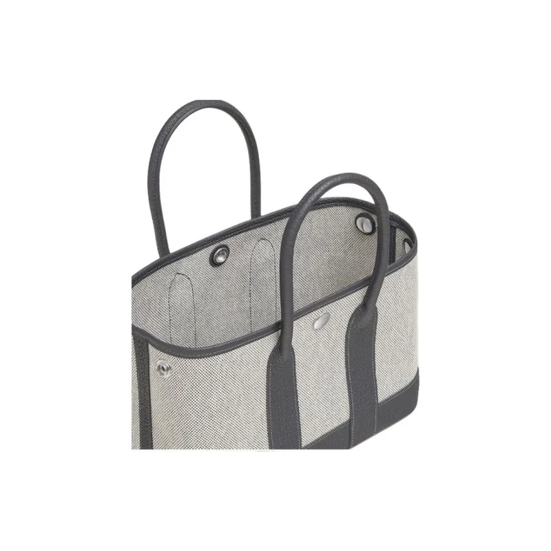 HERMES NEO GARDEN 23 HViking Canvas Bag, Tote Bag, Shopping Bag, Handbag Women's Light Beige & Slate Gray-2