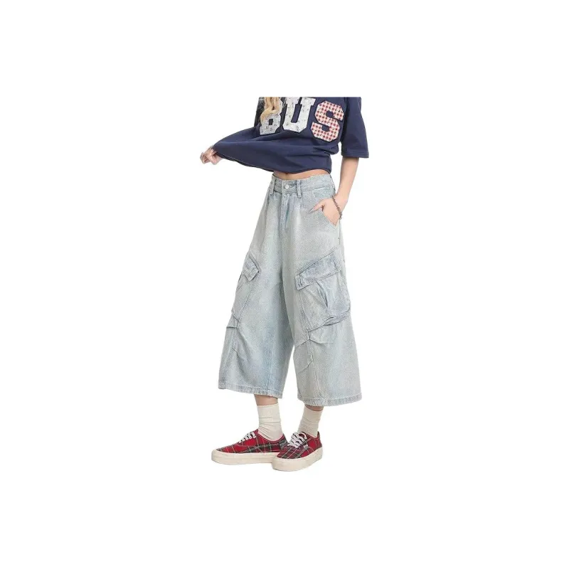 NHZN Denim Shorts Women's Light Blue-1