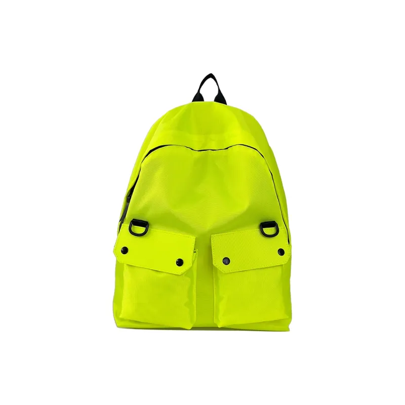 Meow In The Grass Nylon Backpack Unisex Green/Black/Pink-0