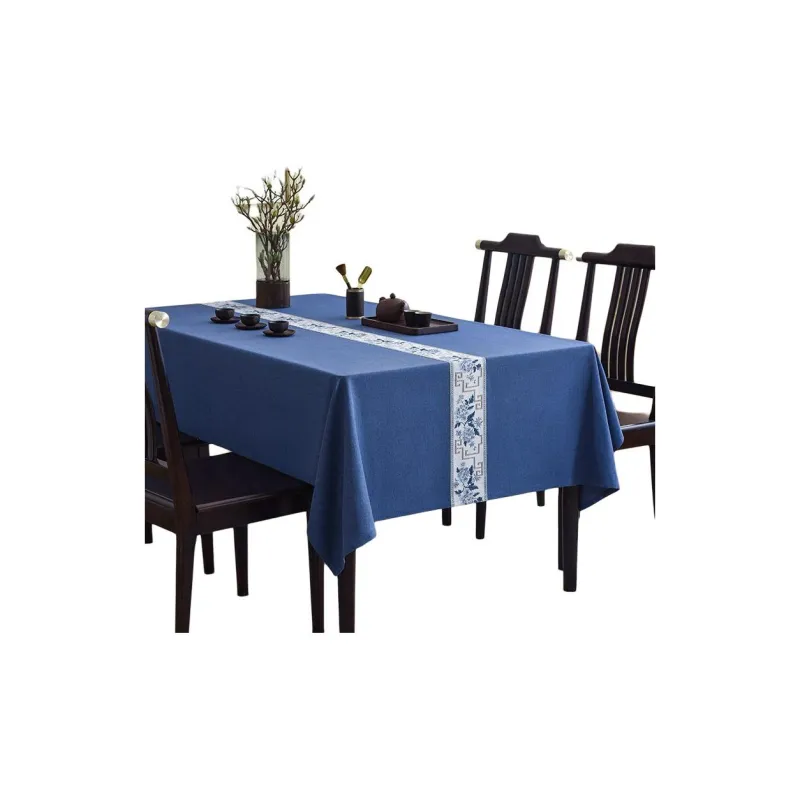 LUOYIJIA Waterproof New Chinese Style Dining Table Zen Cotton Linen Blend Coffee Table Mats Premium Tablecloths-6