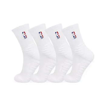 NBA Basketball Socks Men's 4 Pack White