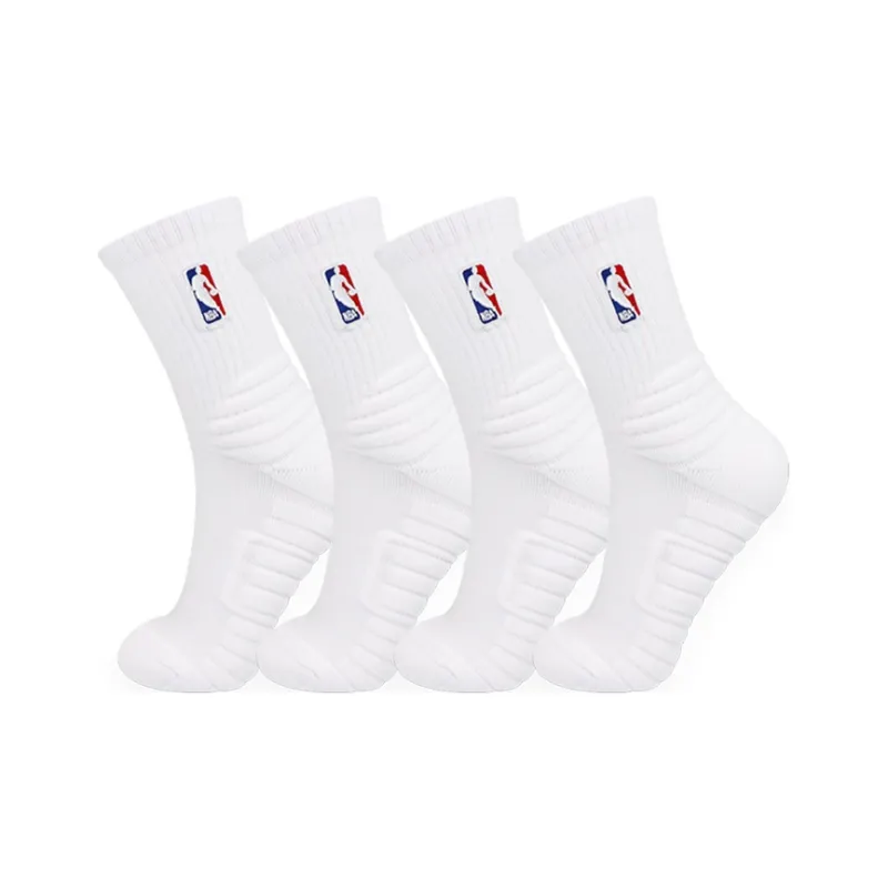 NBA Basketball Socks Men's 4 Pack White-0