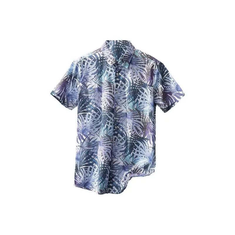 ARTSDON Shirts Men Bleached Pattern-0