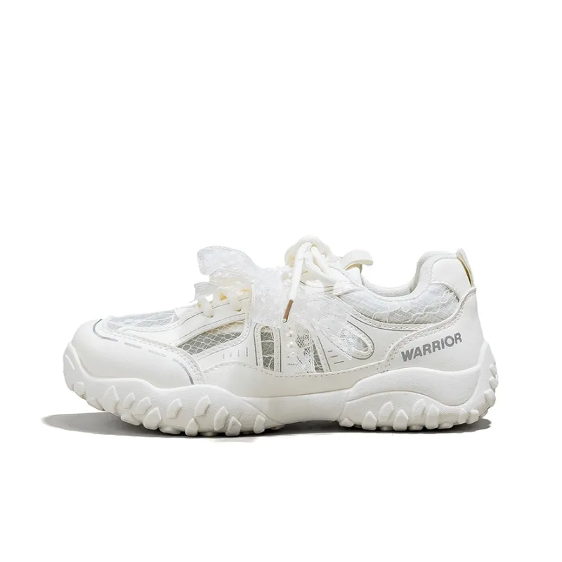 Warrior Abrasion Resistant Breathable Low Top Casual Running Shoes Women's Beige-0