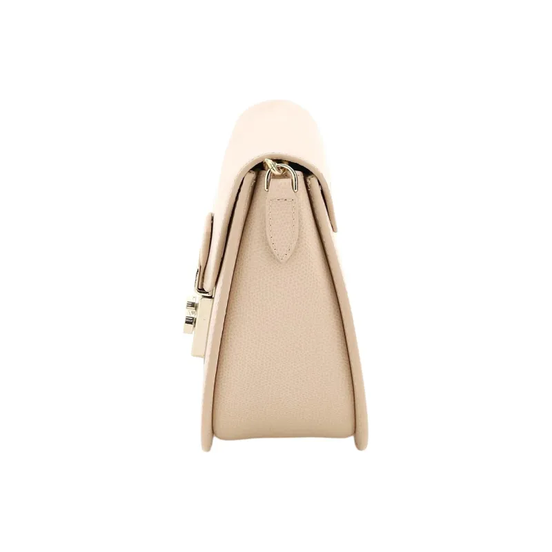 Furla Metropolis Collection Leather Saddle Bag, Shoulder Bag Mini Women's Beige-2