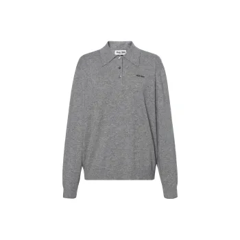 MIU MIU SS25 Cashmere Sweater Women's Dark Gray