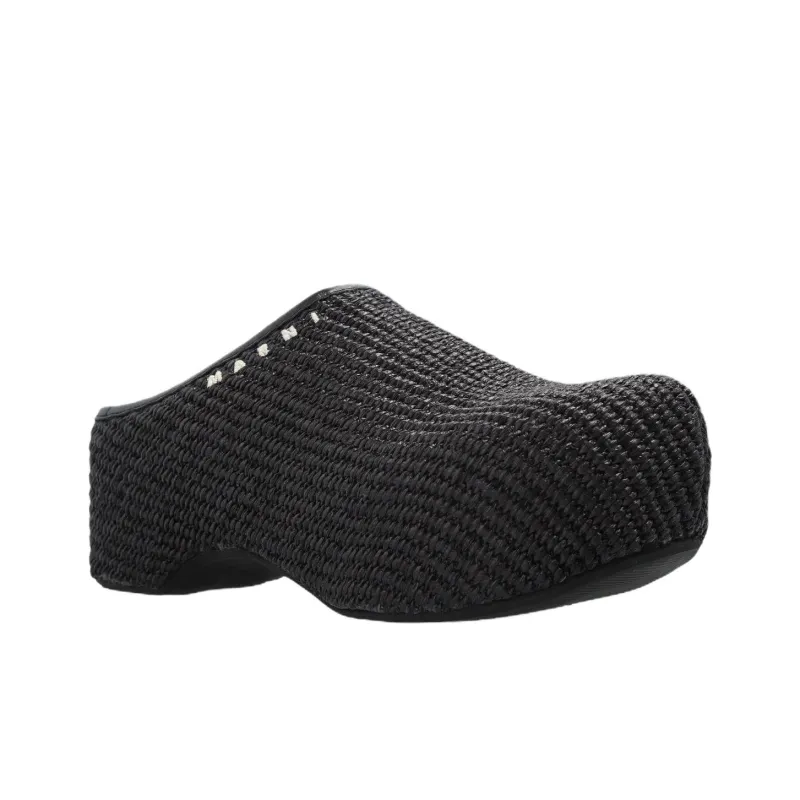 MARNI Rubber Sole Closed Toe Slippers Women's Black-2