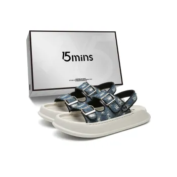 15 MINS Beach Sandals Men Blue
