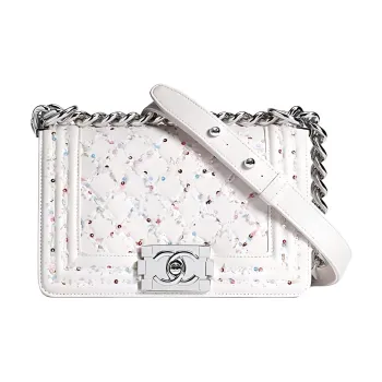 CHANEL Leboy Lambskin Flap Bag, Chain Bag, Crossbody Bag, Shoulder Bag Trumpets Women's White