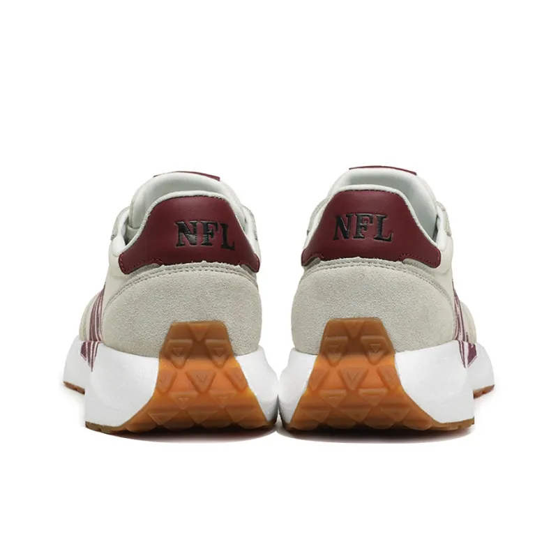 NFL Basic Logo Low Top Skateboard Shoes Unisex Beige Red-4