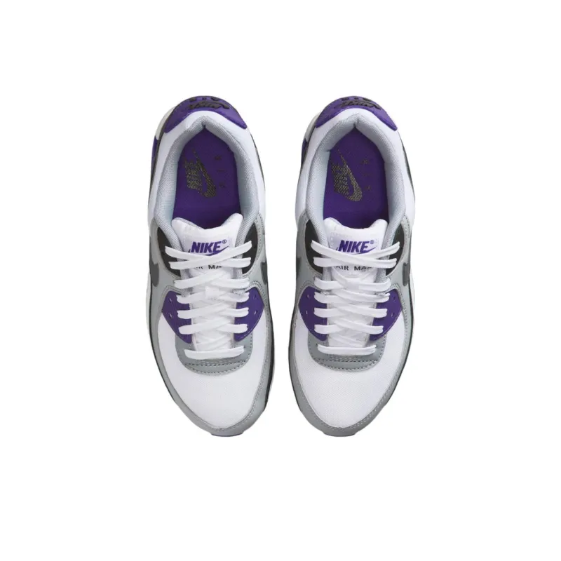 Nike Air Max 90 Anti Slip Wear Resistant Low Top Running Shoes Women's Gray Purple-2