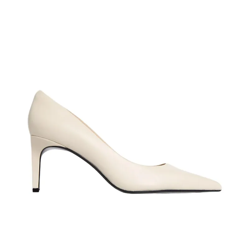 CALVIN KLEIN Slim Heel High Heels 7cm Women's Ivory White-1