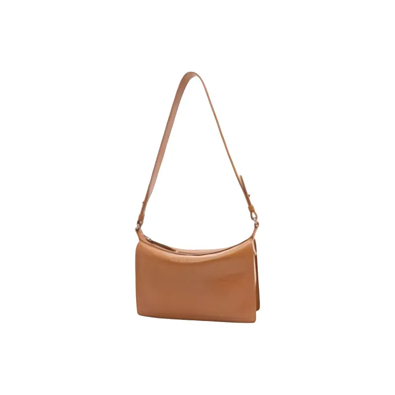 BAMPO Cow Head Leather Crossbody Bag Shoulder Bag Small Size Women's Caramel-1