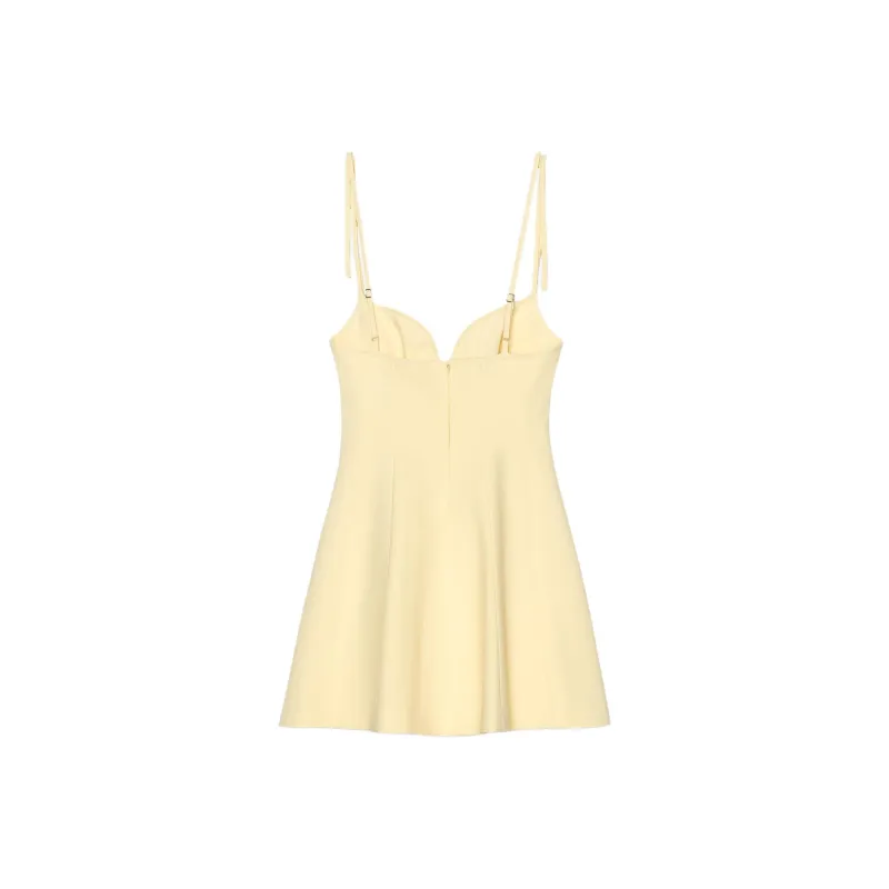ZARA Trf Slip Dresses Women's Light Yellow-1