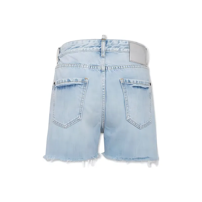 DSQUARED 2 Logo Patch Distressed Denim Shorts-1