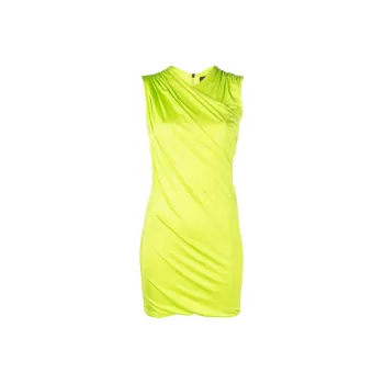 VERSACE Draped Effect Sleeveless Mini Dress