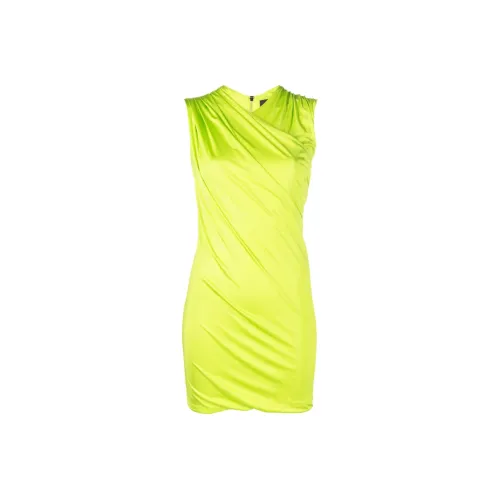 VERSACE Draped Effect Sleeveless Mini Dress