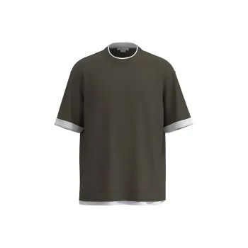 URBAN REVIVO T Shirts Men Green Khaki
