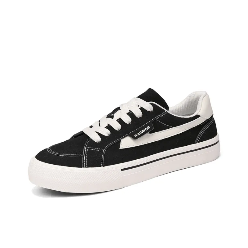 Warrior Anti Slip Wear Resistant Low Top Skateboard Shoes Men's Black Rice-1