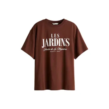 H&M T Shirts Women's Brown/White