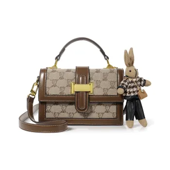 North Pack Embroidery One Shoulder Handbag Women's Brown