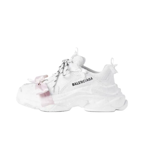 Balenciaga Triple S Lace Low Top Chunky Sneakers Women's White