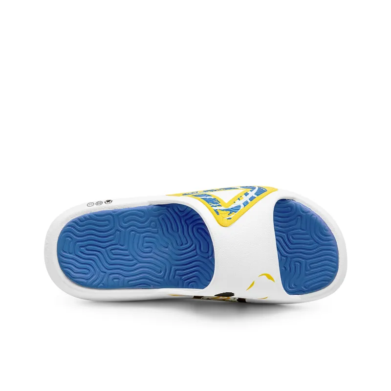 PEAK Tai Ji1.0 Quiet Slip Resistant Abrasion Resistant Slide Slippers Unisex Yellow Blue Mismatched-6