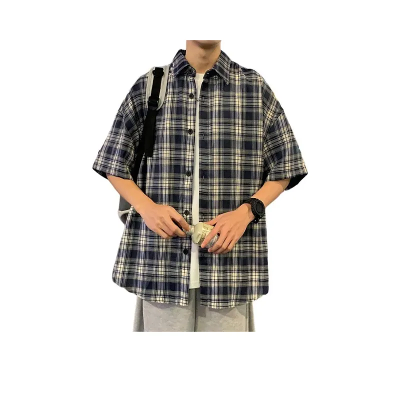 Izexx Shirts Unisex Dark Blue Plaid-0