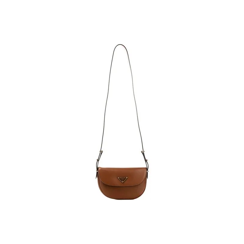 PRADA Calfskin Crossbody Bag, Shoulder Bag Women's Brown-3