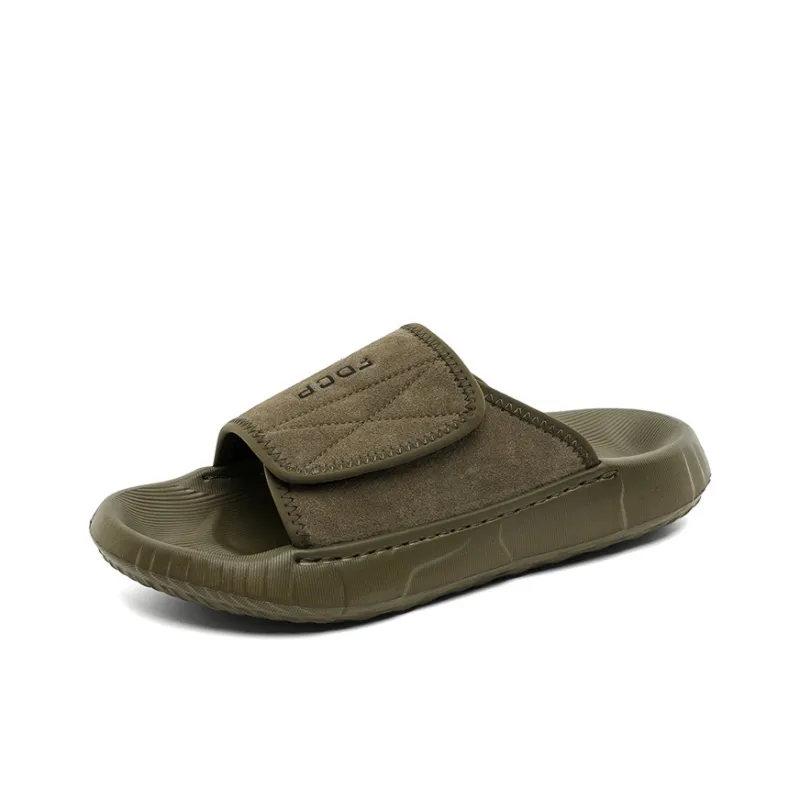 Ritai Slip Resistant Abrasion Resistant Slide Slippers Men's Olive Green-1