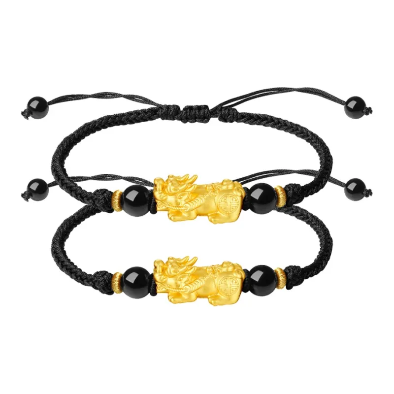 CHOW TAI KING Obsidian Bracelets Unisex-8