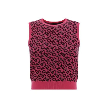 PINKO Logo jacquard Knitted Top