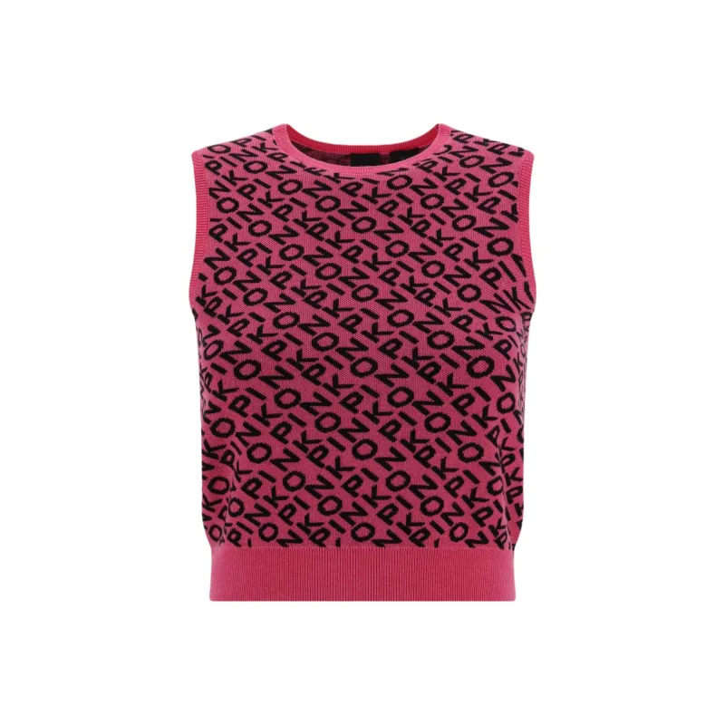 PINKO Logo jacquard Knitted Top-0