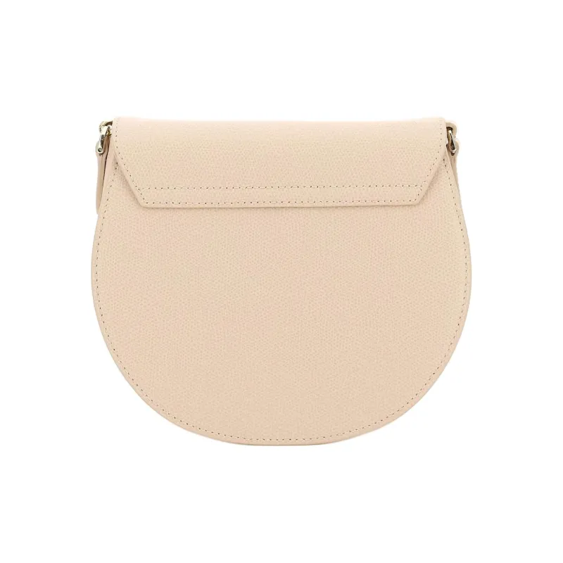 Furla Metropolis Collection Leather Saddle Bag, Shoulder Bag Mini Women's Beige-3