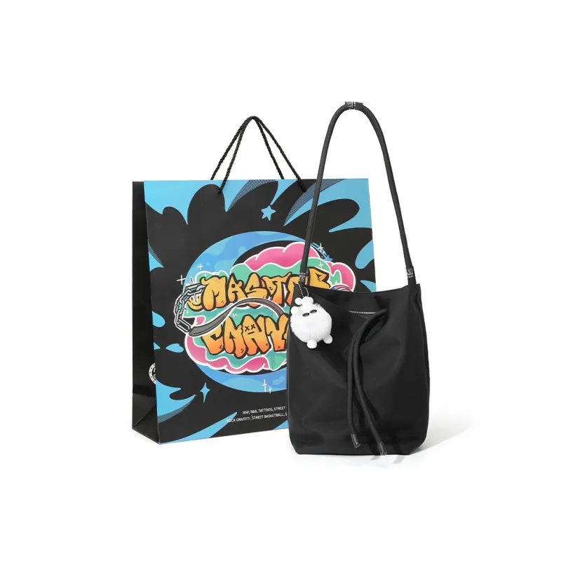 MASTER CANVAS Fabric Shoulder Bag Women's Black/Gray/Ecru-1