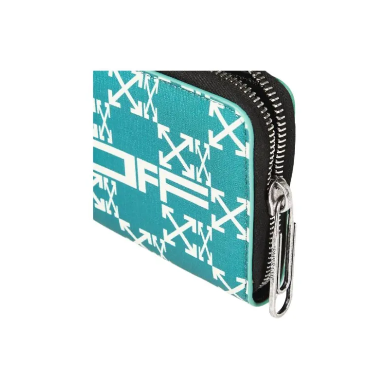 OFF WHITE Leather Wallet Unisex Green-2