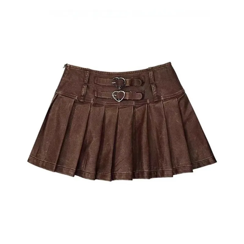 Gentle Welcome Leather Short Skirts Women's-1