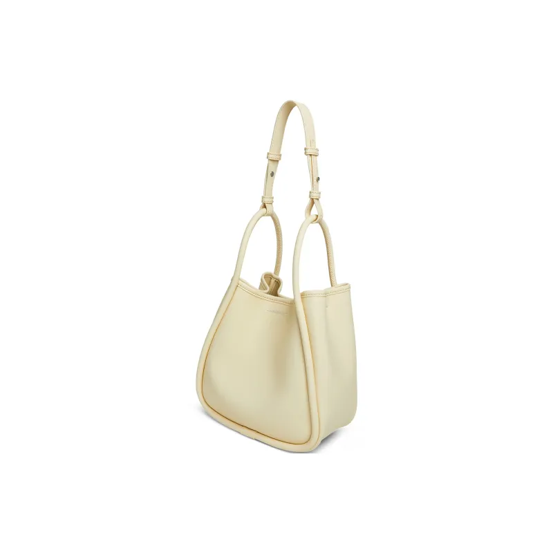 CHARLES&KEITH PU Shoulder Bag Medium Size Women's Chocolate/Taupe/Butter Yellow Cream Yellow-10