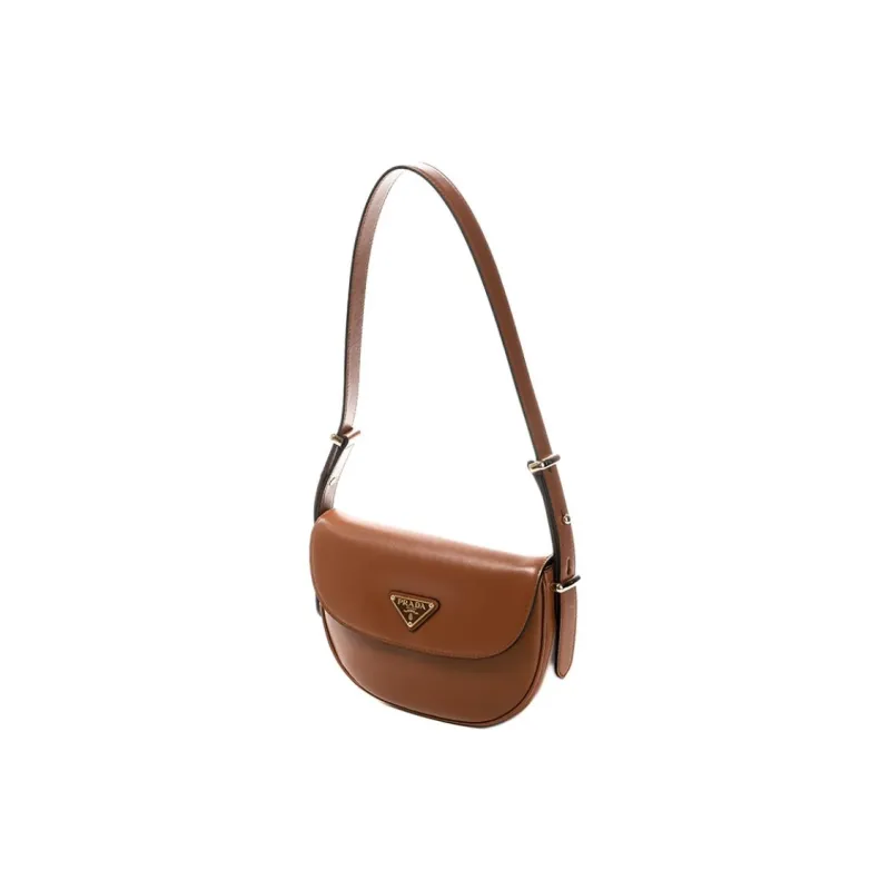 PRADA Calfskin Crossbody Bag, Shoulder Bag Women's Brown-4