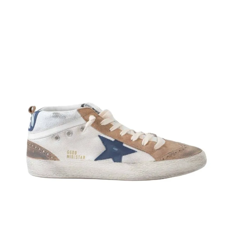 Golden Goose Mid Star Low Top Skateboard Shoes Men's Brown-1