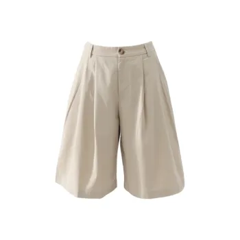 Wen Shan Denim Shorts Women's Khaki Knee Length Pants