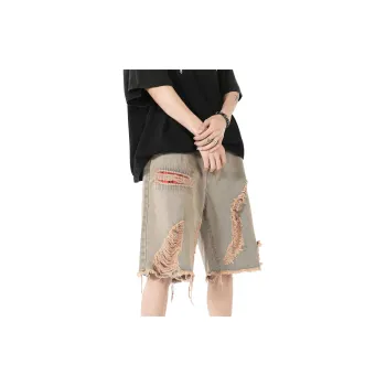 A02 Denim Shorts Unisex Yellow Mud