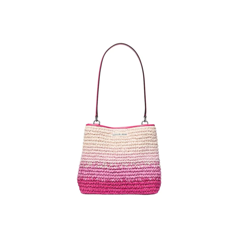 MICHAEL KORS Pratt Straw Shoulder Bag Medium Size Women's Dragon Fruit-0
