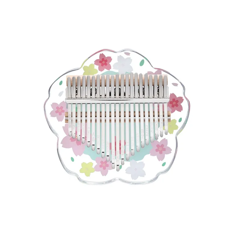 Hluru Huashu. Transparent Flower Kalimba 17 Tone/21 Tone, Acrylic Material, Panel Style Thumb Piano-3