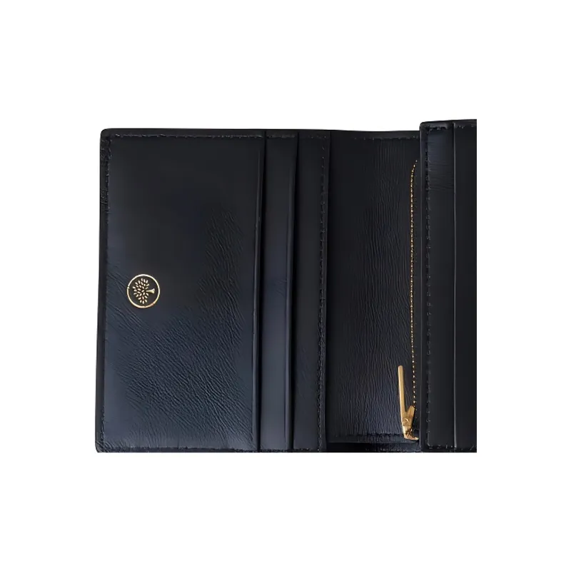 Mulberry Glossy Leather Wallet Women's Black-2