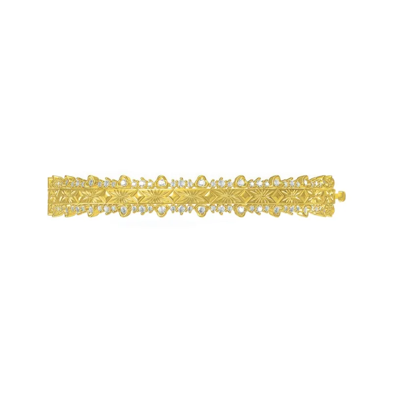 Honey Dolly 925 Sterling Silver Gold Plated Bangles Women's-1