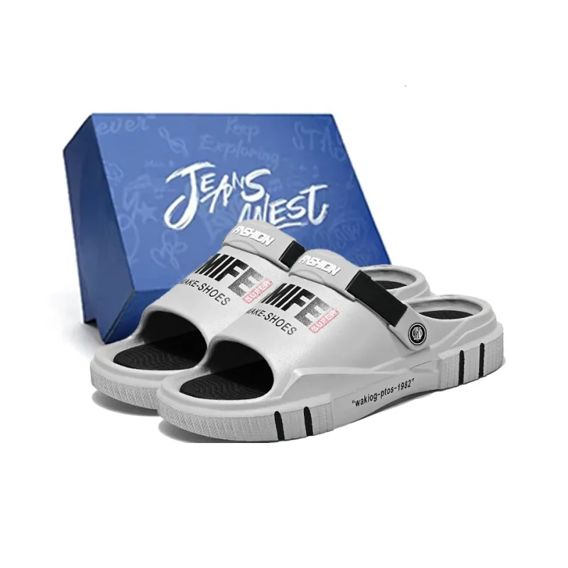 JEANSWEST Beach Sandals Men White-5