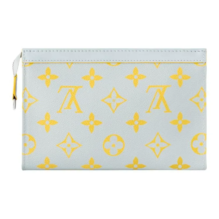 LOUIS VUITTON Gaston Canvas Bag Wallet, Crossbody Bag, Shoulder Bag Men's Gray & Yellow-2